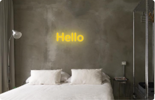 Custom text: Hello
